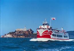Red & White Fleet sailing past Alcatraz